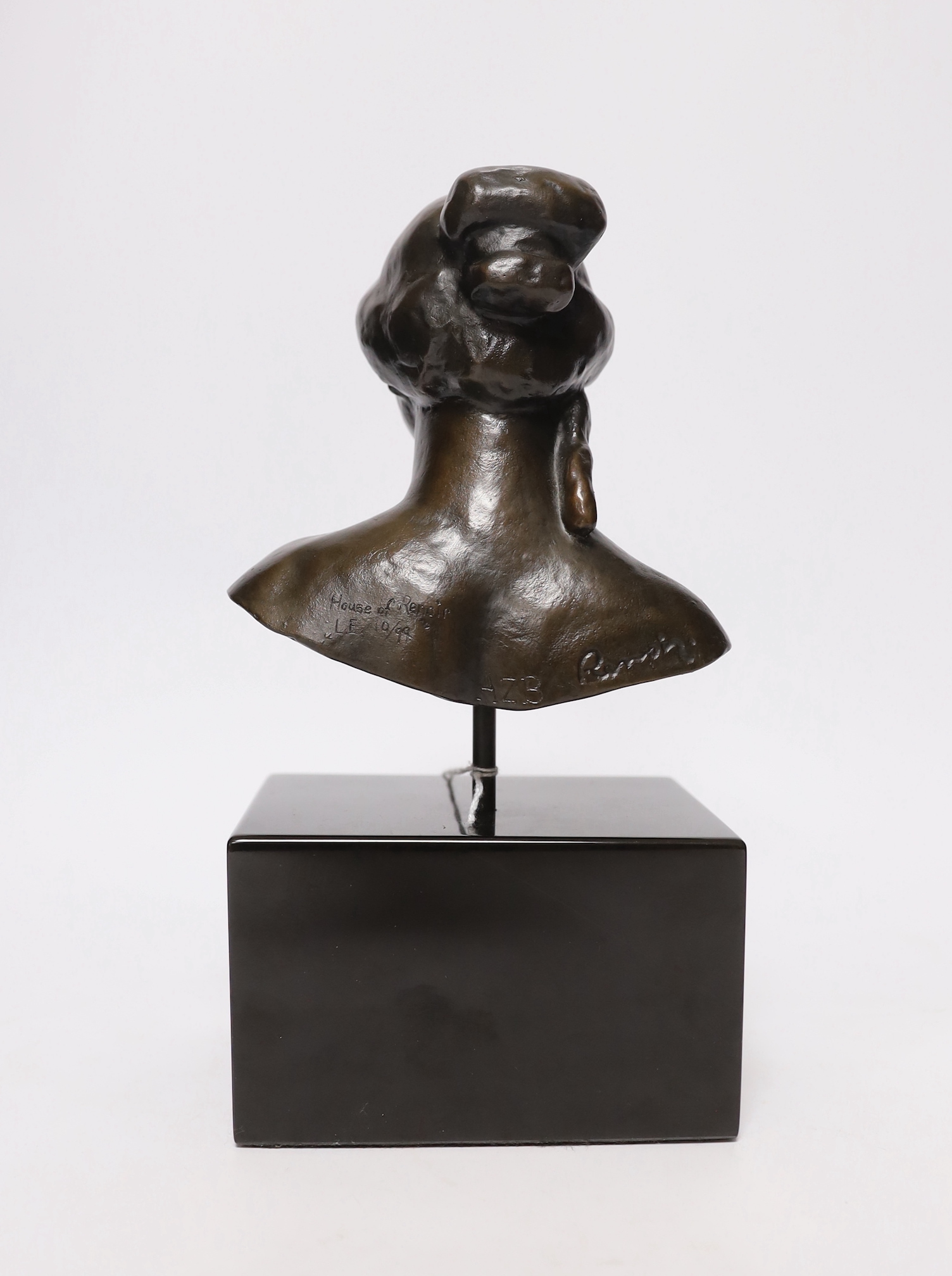 A House of Renoir reproduction bronze bust, ‘Tête de Petite Venus a la Pomme’ 10/99 AZB, 24cm high